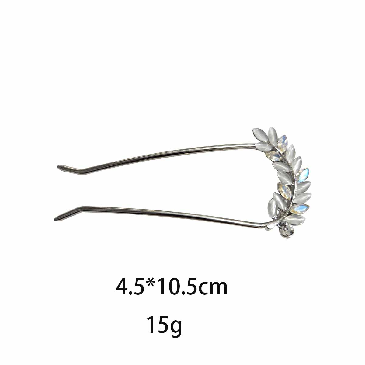 Crystal Leaf & Butterfly U-Shaped Hair Pins – Decorative French Fork
