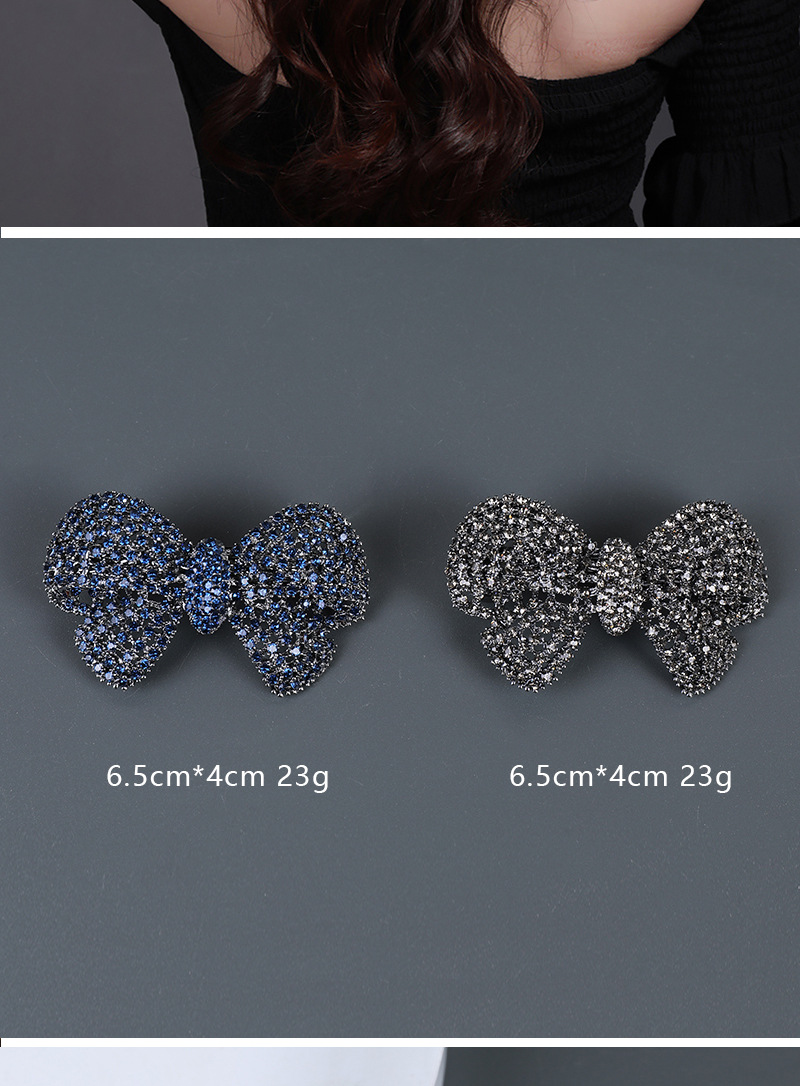 Crystal bow detail with spring clasp