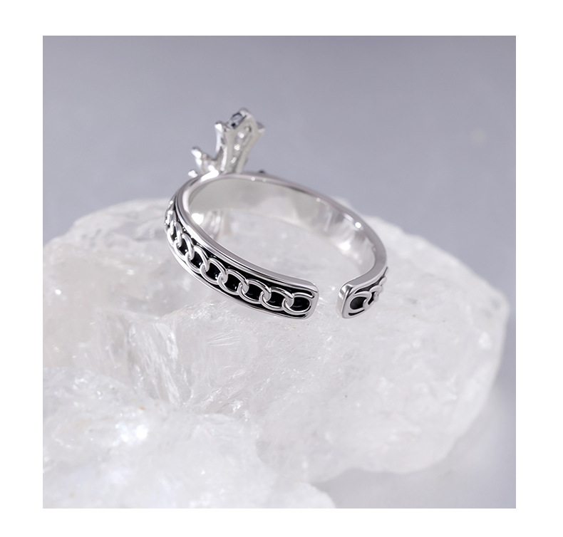 Gothic Cross Ring – Vintage Silver Zircon Cross Ring
