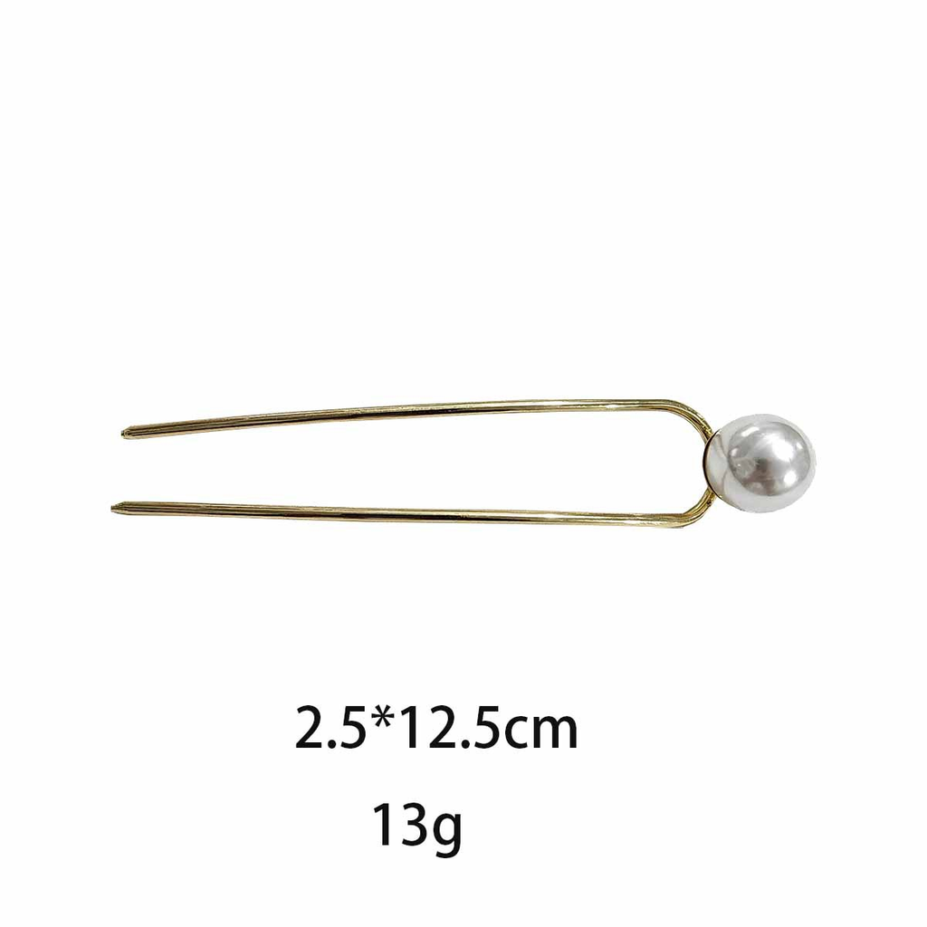 Pearl U-Shaped French Hair Pins – Minimalist Bun Hair Fork