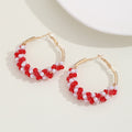 Rhinestone Cluster Hoop Earrings – Crystal Statement Hoops in 4 Colors