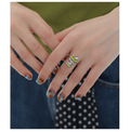 Apple Bunny Ring – Cute Green Apple & Rabbit Ring in Gold