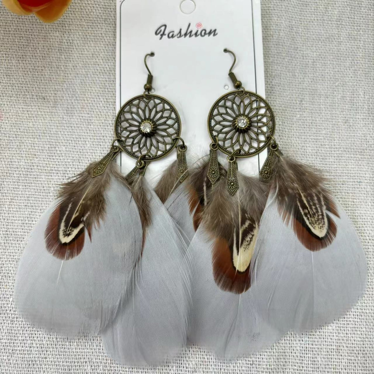 Dreamcatcher Feather Earrings – Boho Medallion Drop Earrings in 7 Colors