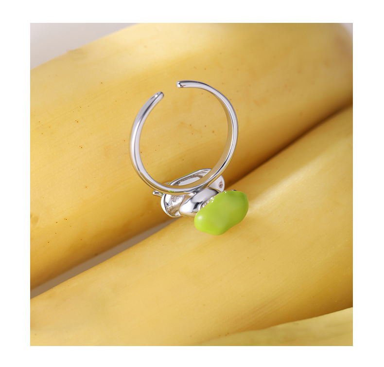 Apple Bunny Ring – Cute Green Apple & Rabbit Ring in Gold