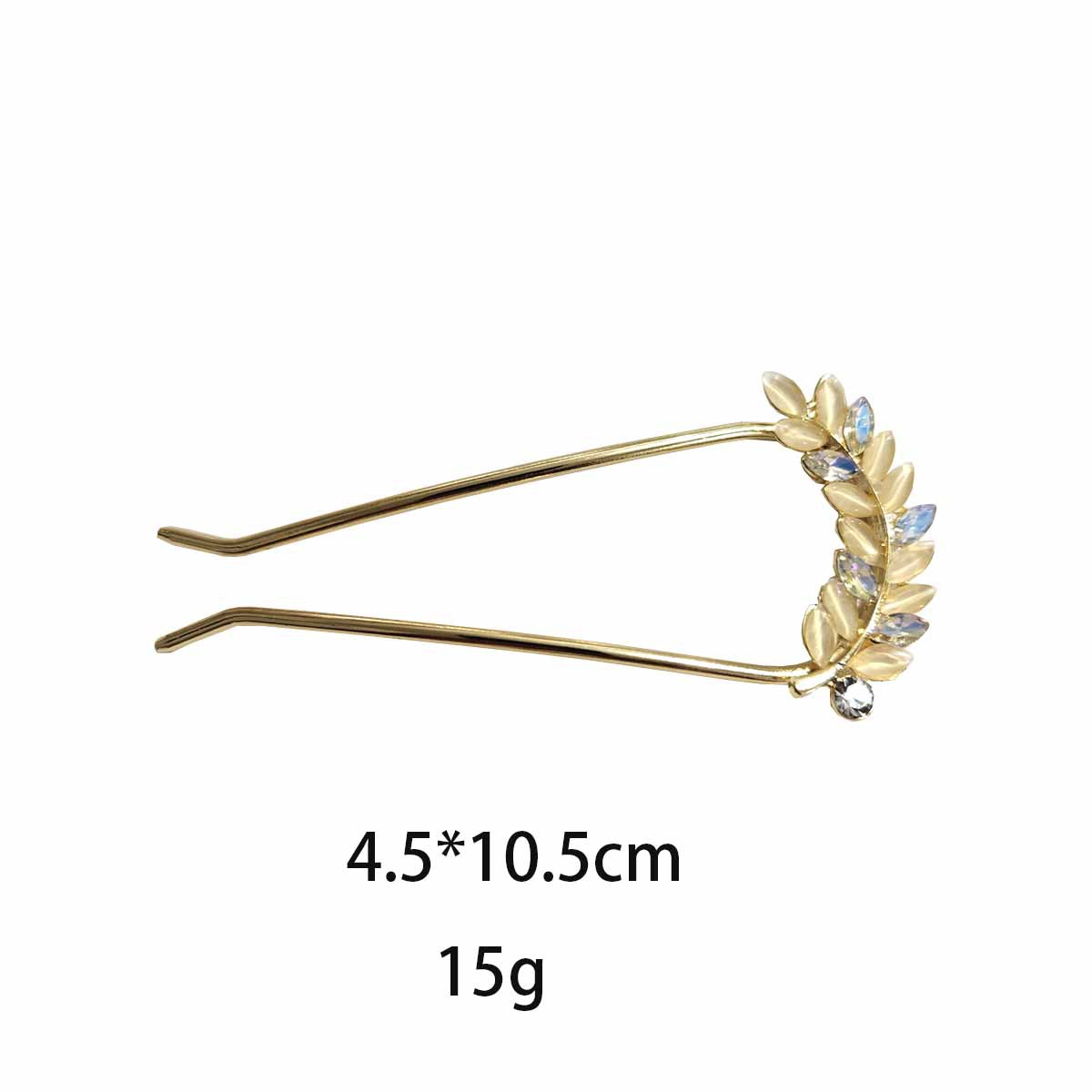 Crystal Leaf & Butterfly U-Shaped Hair Pins – Decorative French Fork