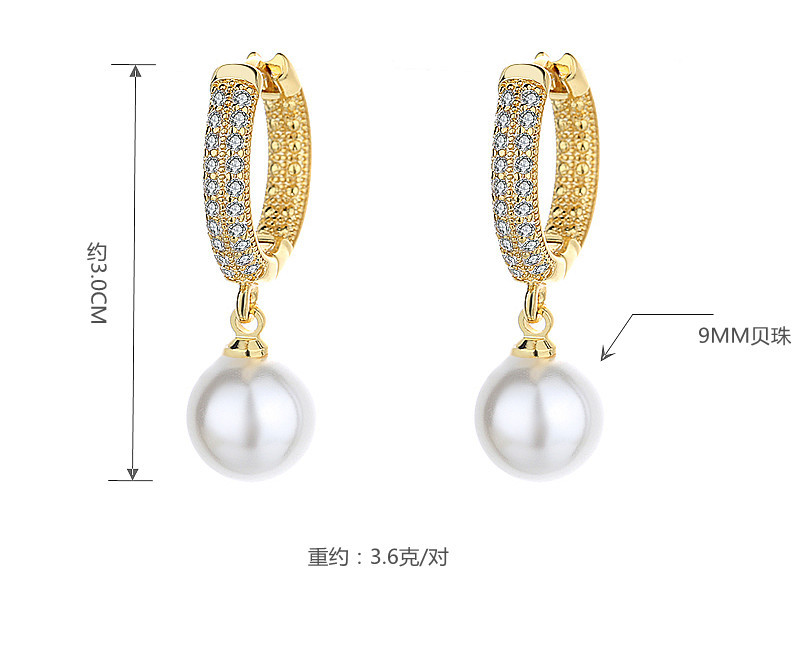 Crystal Pearl Hoop Earrings – Pavé Hoop Drop Earrings with Pearl Dangle