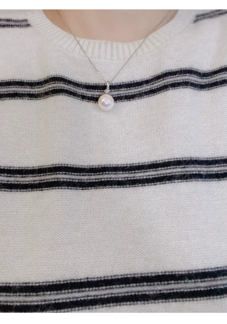 Pink Pearl Pendant Necklace – Silver Clover Clasp Necklace