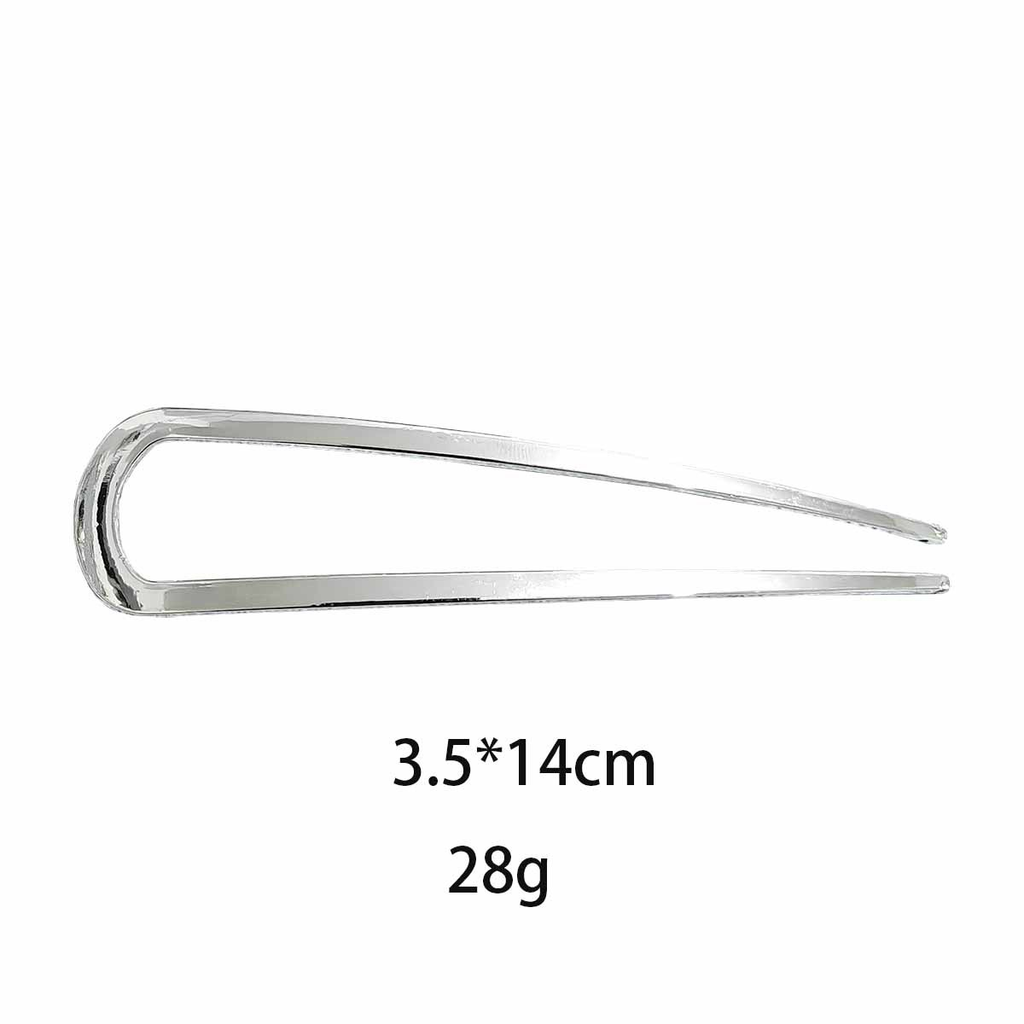 Sleek Metal French Hair Pin – 14cm Arc U-Shaped Hair Fork