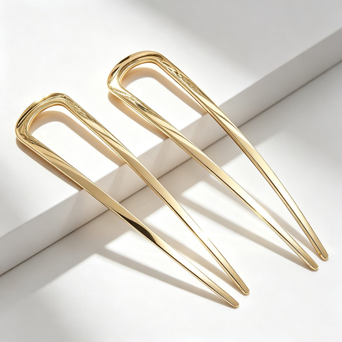 Sleek Metal French Hair Pin – 14cm Arc U-Shaped Hair Fork