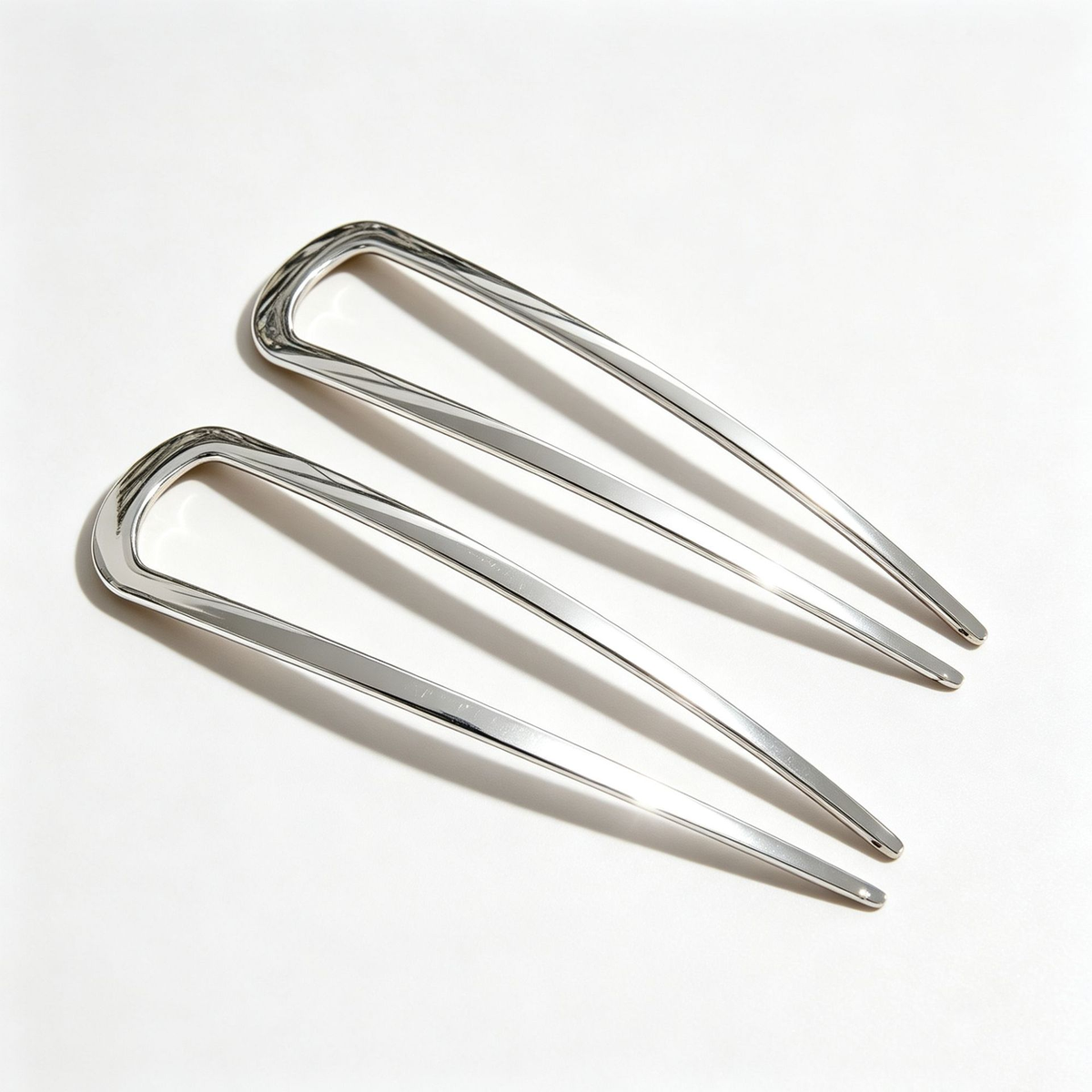 Sleek Metal French Hair Pin – 14cm Arc U-Shaped Hair Fork