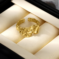 Molten Gold Ring – Organic Pleated Texture Open Band Ring