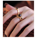 Vintage Tiger's Eye Ring – Chunky Gold Adjustable Statement Ring for Women