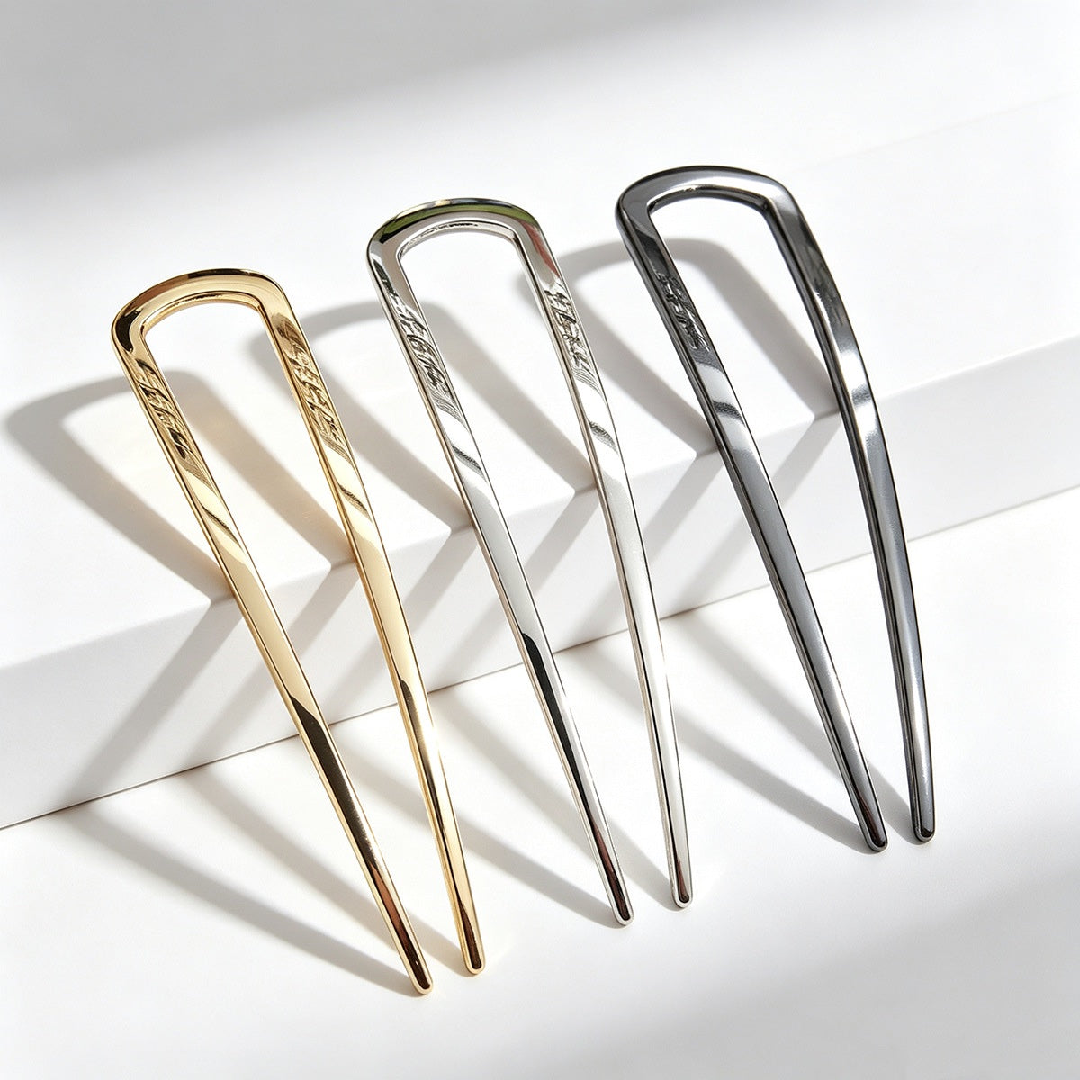 Sleek Metal French Hair Pin – 14cm Arc U-Shaped Hair Fork