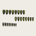 Green Cat-Eye Press-On Nails – 3D Shell Texture Almond Set