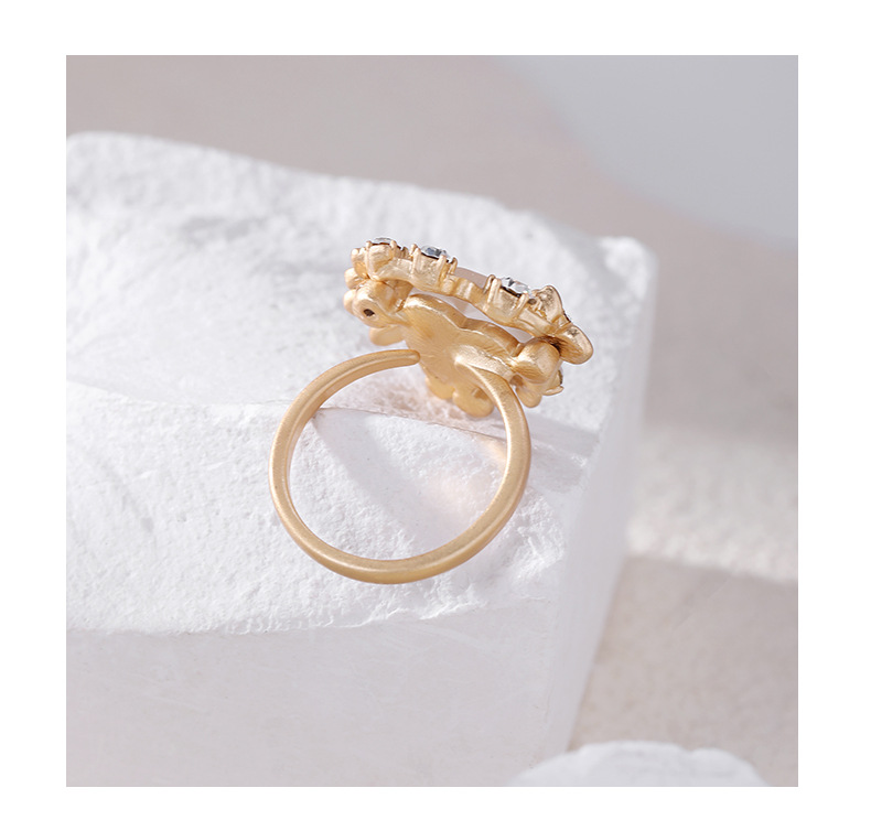 Heart Flower Resin Ring – Pink Floral Statement Ring in Silver