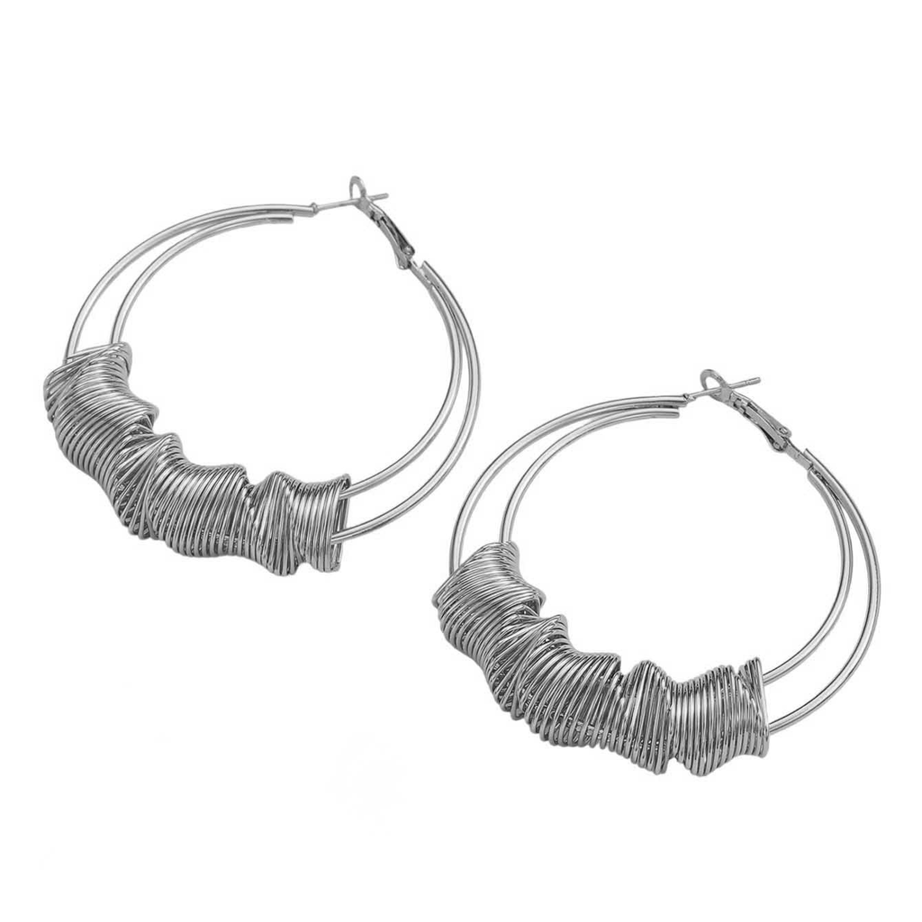 Twisted Wire Hoop Earrings – Gold & Silver Statement Hoops