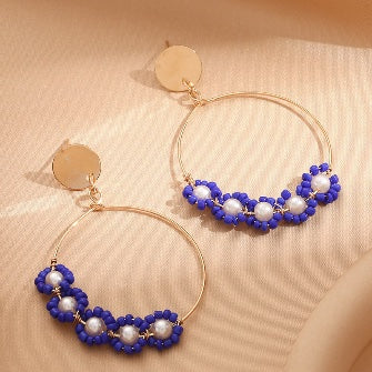 Rhinestone Cluster Hoop Earrings – Crystal Statement Hoops in 4 Colors