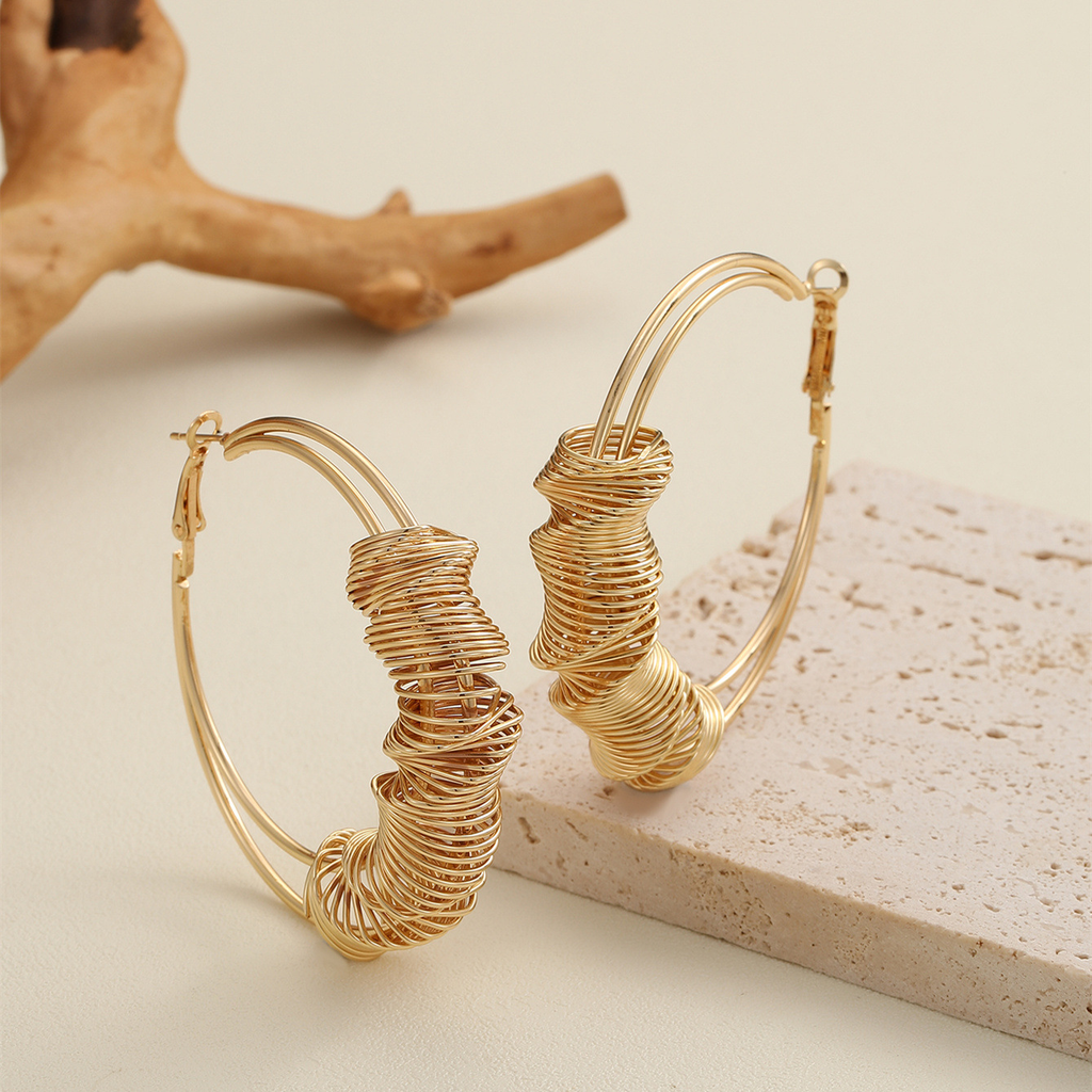 Twisted Wire Hoop Earrings – Gold & Silver Statement Hoops