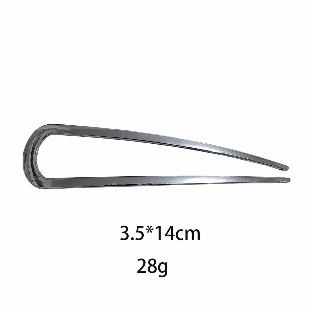 Sleek Metal French Hair Pin – 14cm Arc U-Shaped Hair Fork