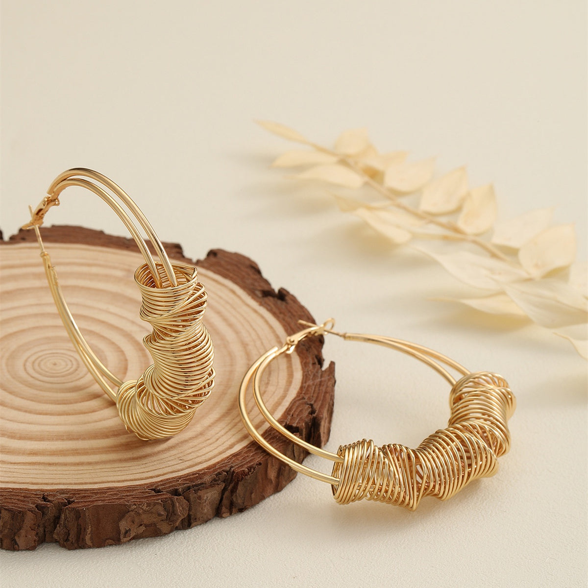 Twisted Wire Hoop Earrings – Gold & Silver Statement Hoops