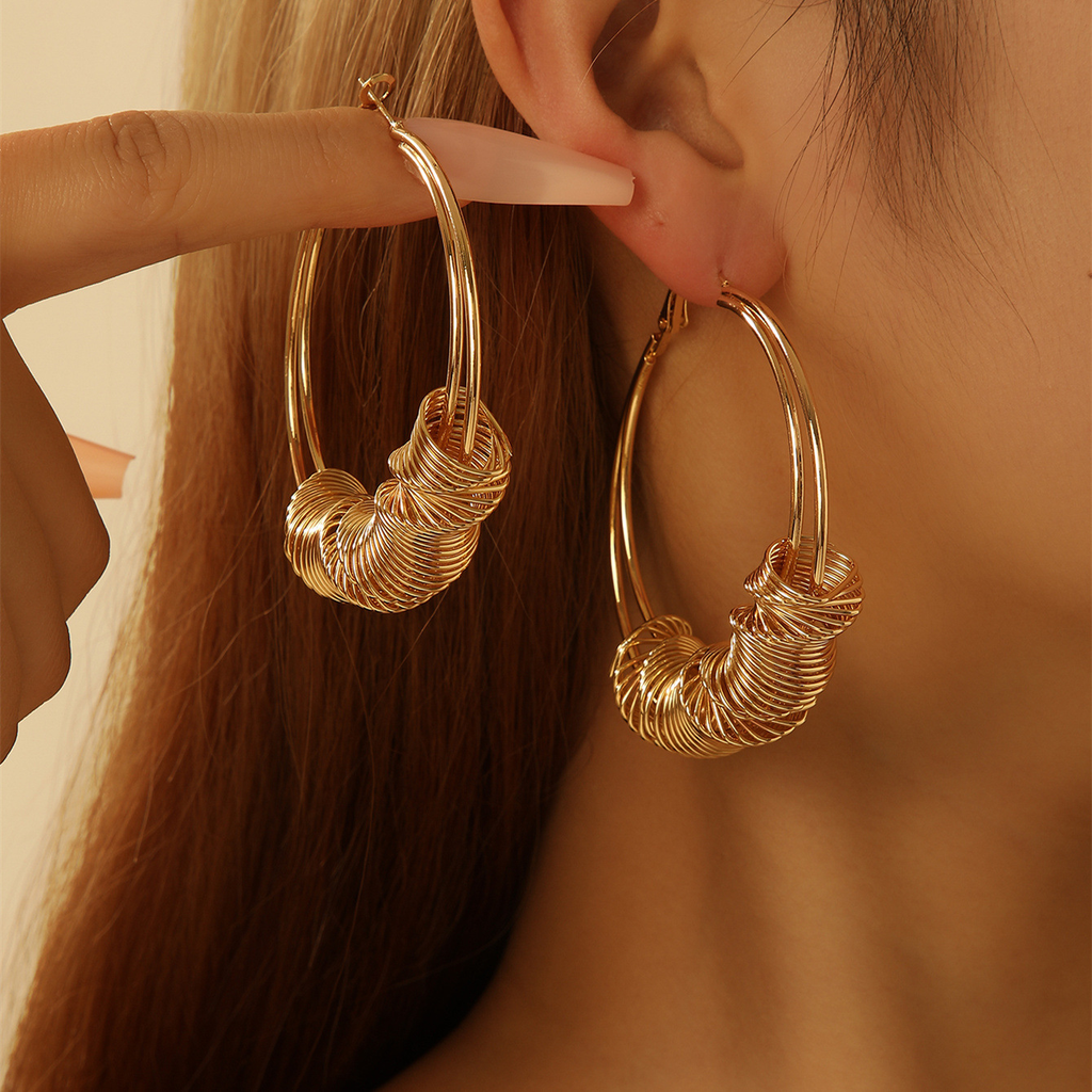 Twisted Wire Hoop Earrings – Gold & Silver Statement Hoops