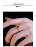 Tiger's Eye Sunburst Ring – Chunky Gold Daisy Ring with Zircon Center