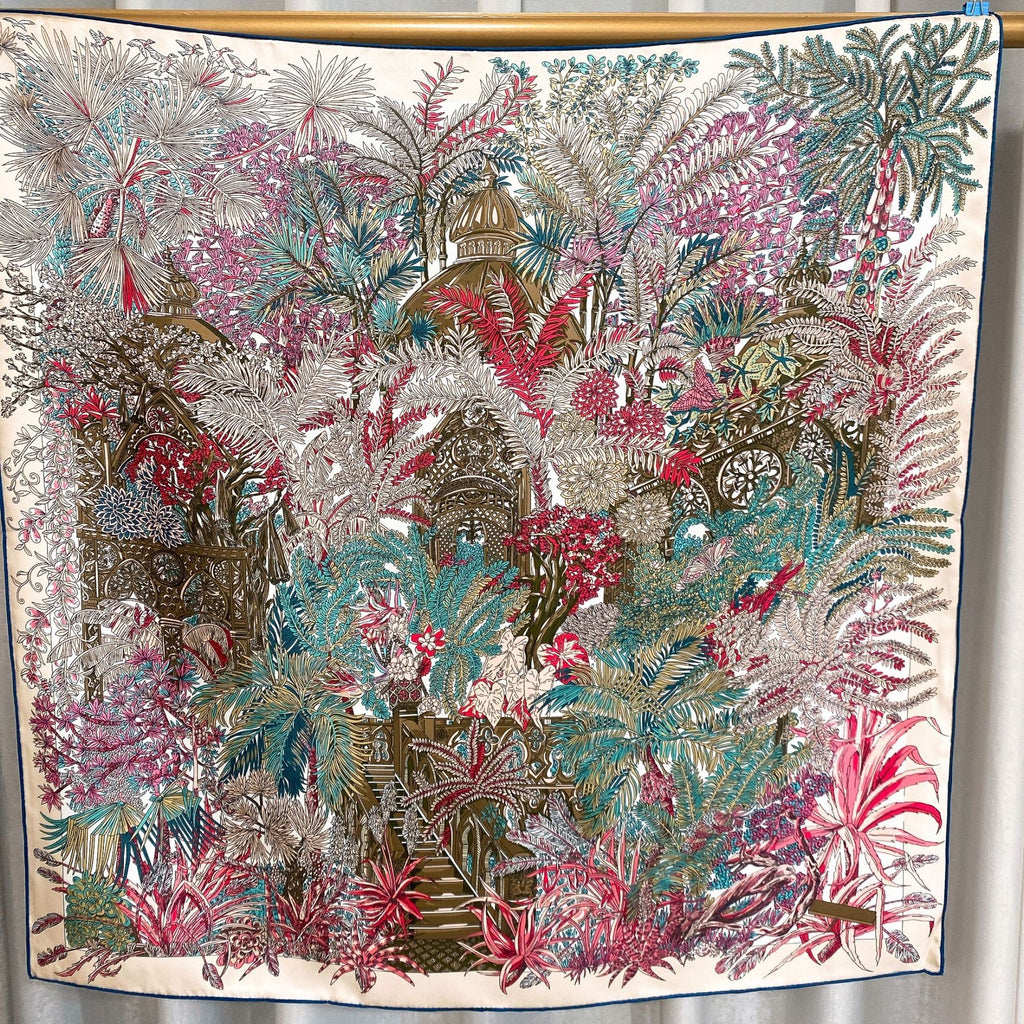 Sintra Garden Silk Twill Square Scarf - 88 x 88 cm