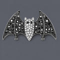Gothic Rhinestone Bat Hair Clip on a gray background