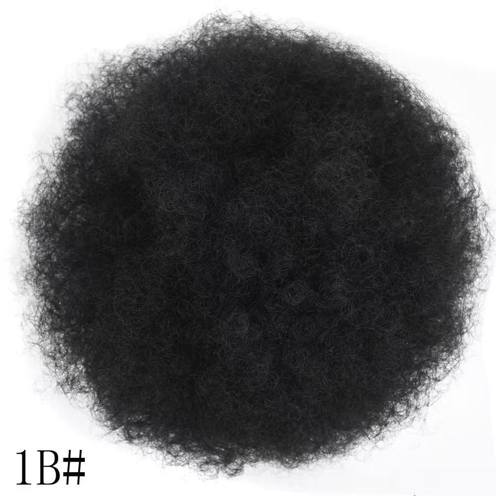 Synthetic afro puff drawstring bun, color 1B. One hairpiece per order.