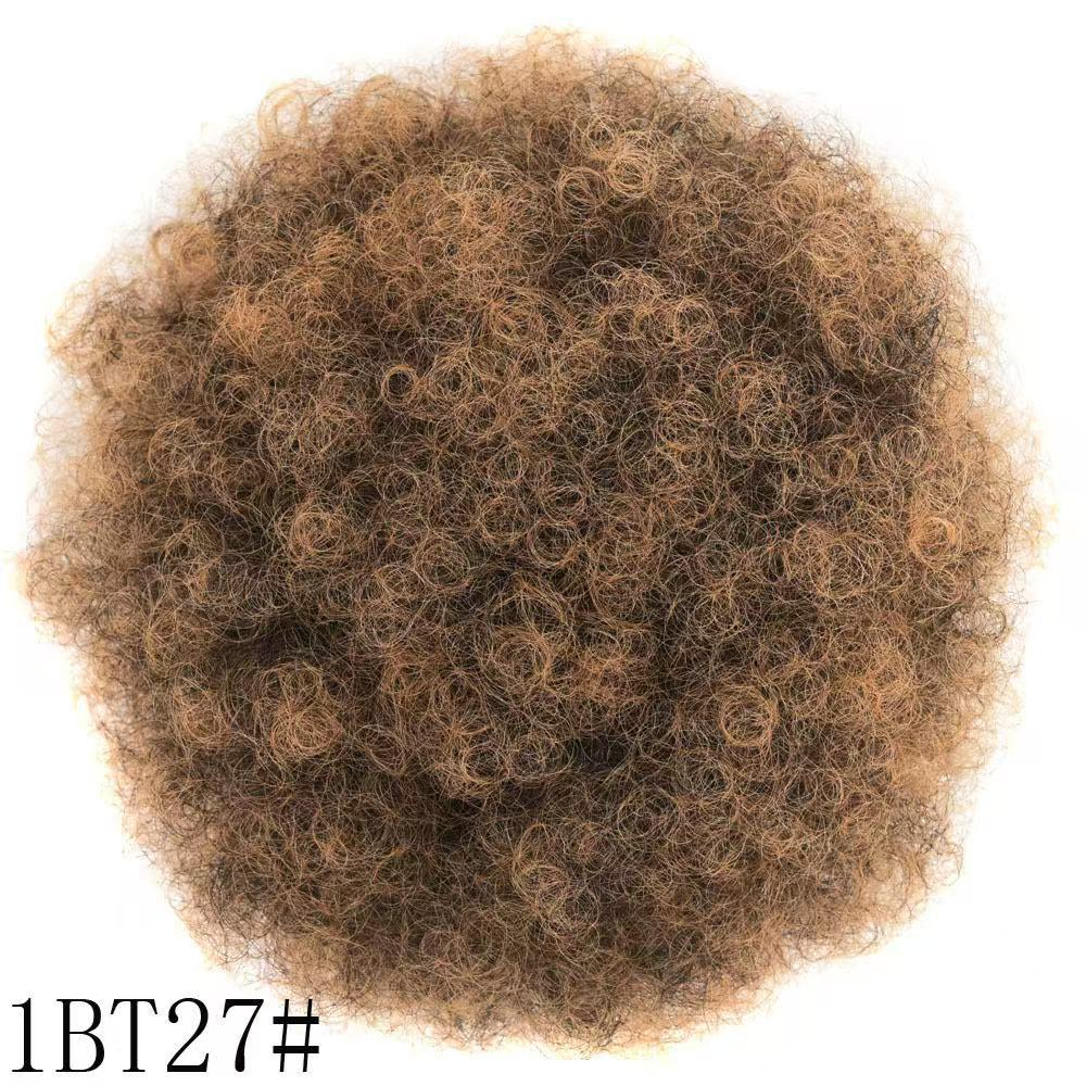 Synthetic afro puff drawstring bun, color 1BT27. One hairpiece per order.
