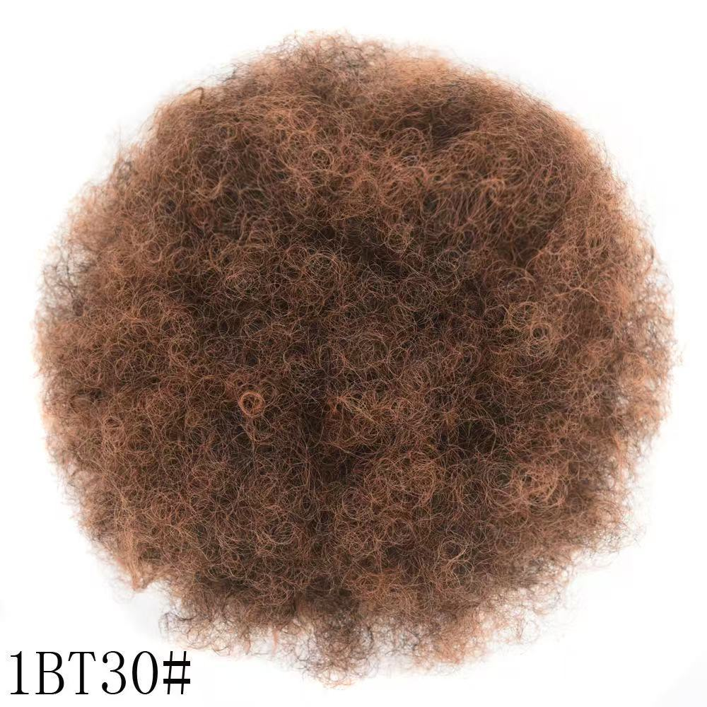 Synthetic afro puff drawstring bun, color 1BT30. One hairpiece per order.