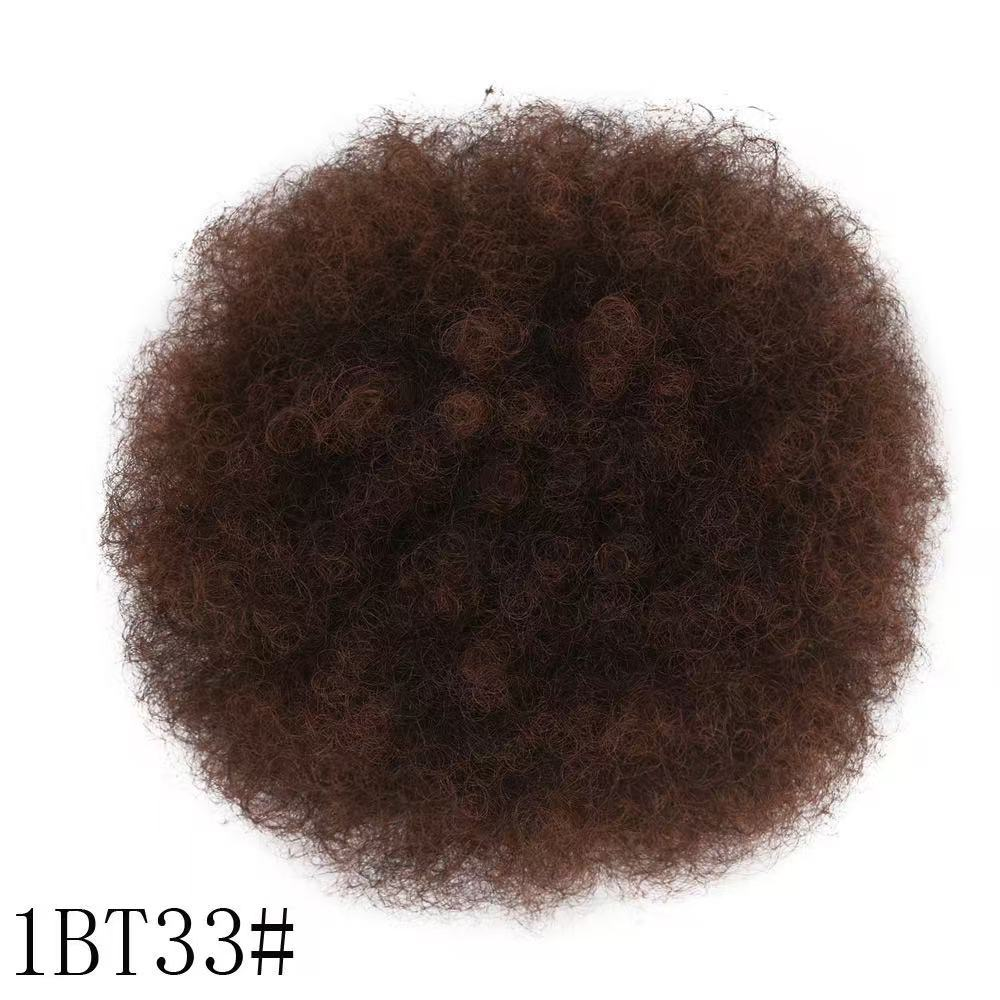 Synthetic afro puff drawstring bun, color 1BT33. One hairpiece per order.