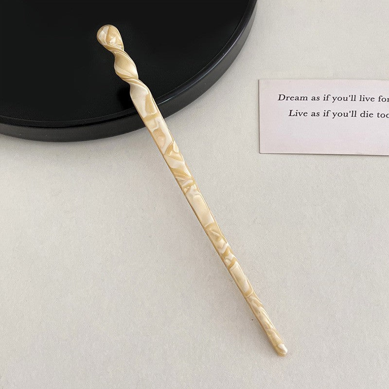 Twisted Acetate Hair Stick in Ivory