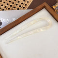 Acetate U-Shaped Hair Fork – 13 cm in Pearlescent White