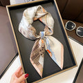 Blush Architecture printed square scarf, tied in a loose knot; design Z2-19331