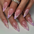 Lilac Iridescent French press-on nail design, style Y725