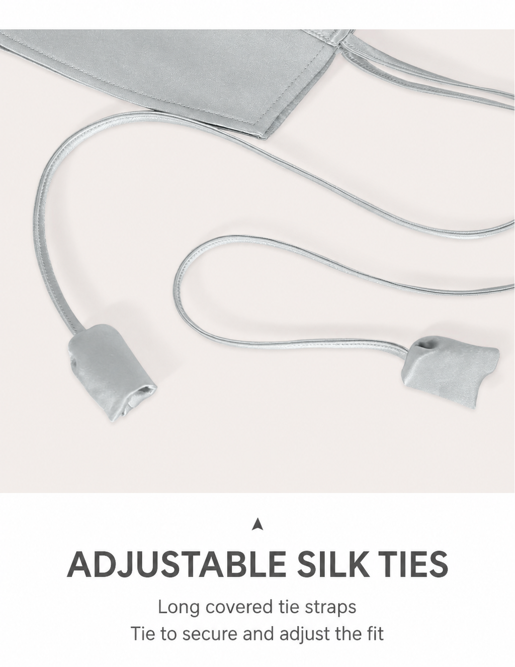 Adjustable covered silk ties and tie ends