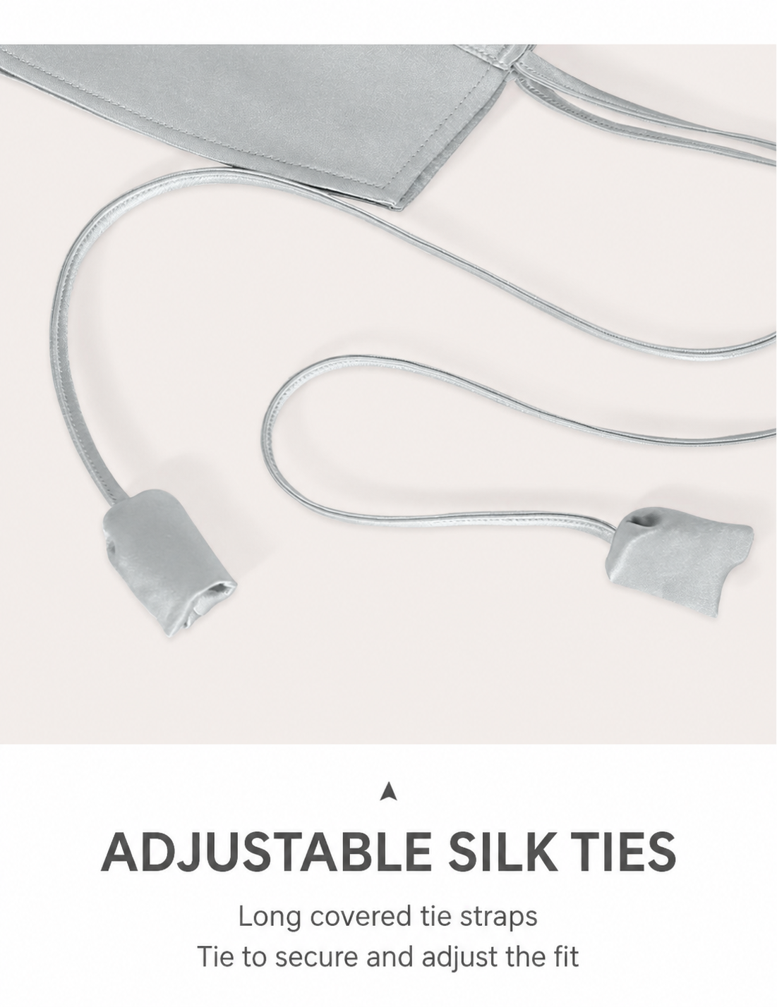 Adjustable covered silk ties and tie ends