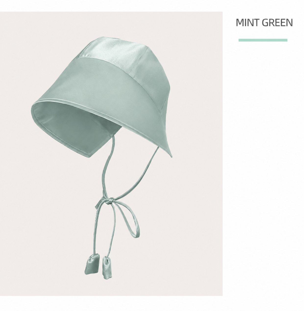 Mint green long-tie silk wide-brim hat