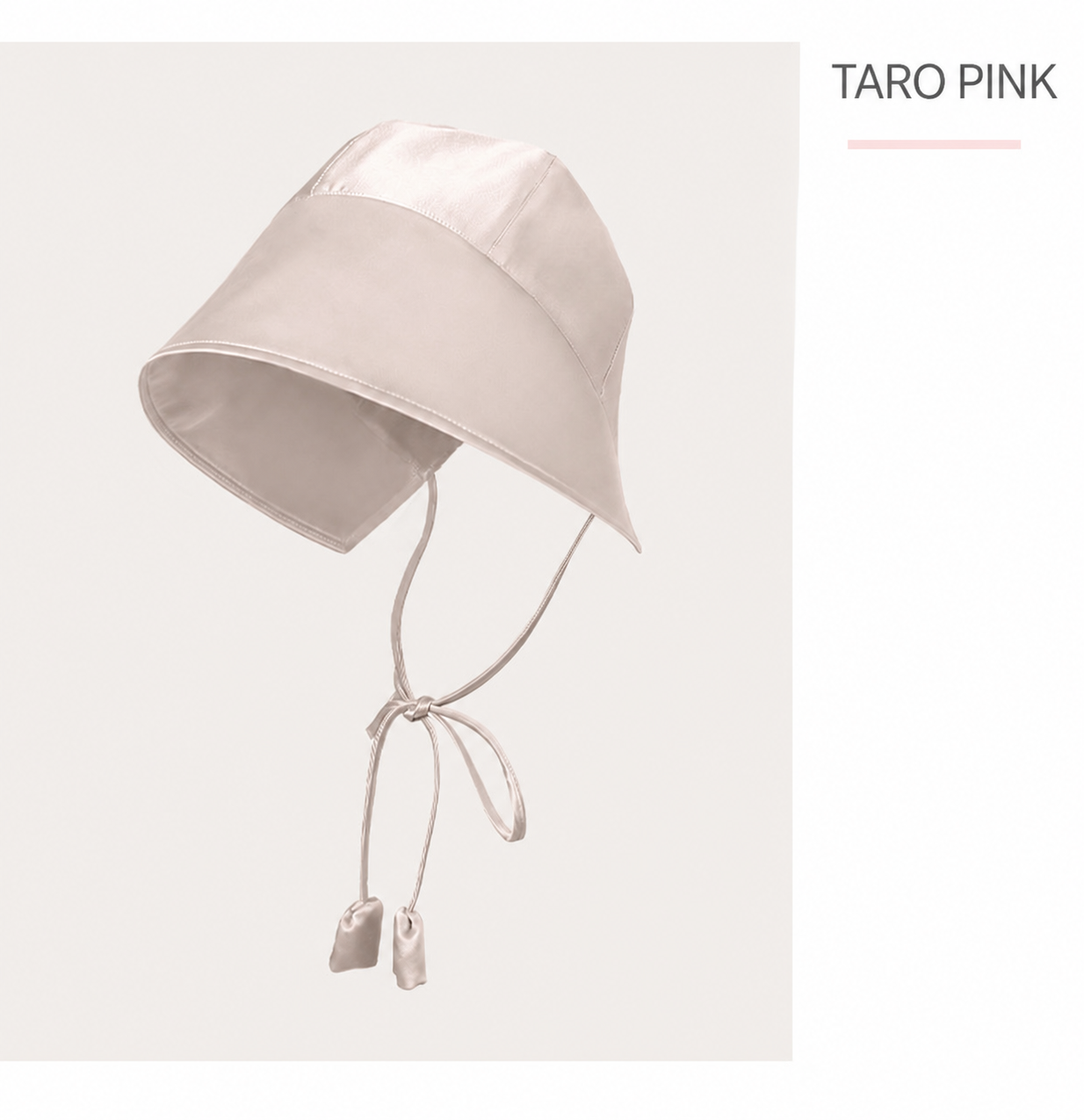 Taro pink long-tie silk wide-brim hat