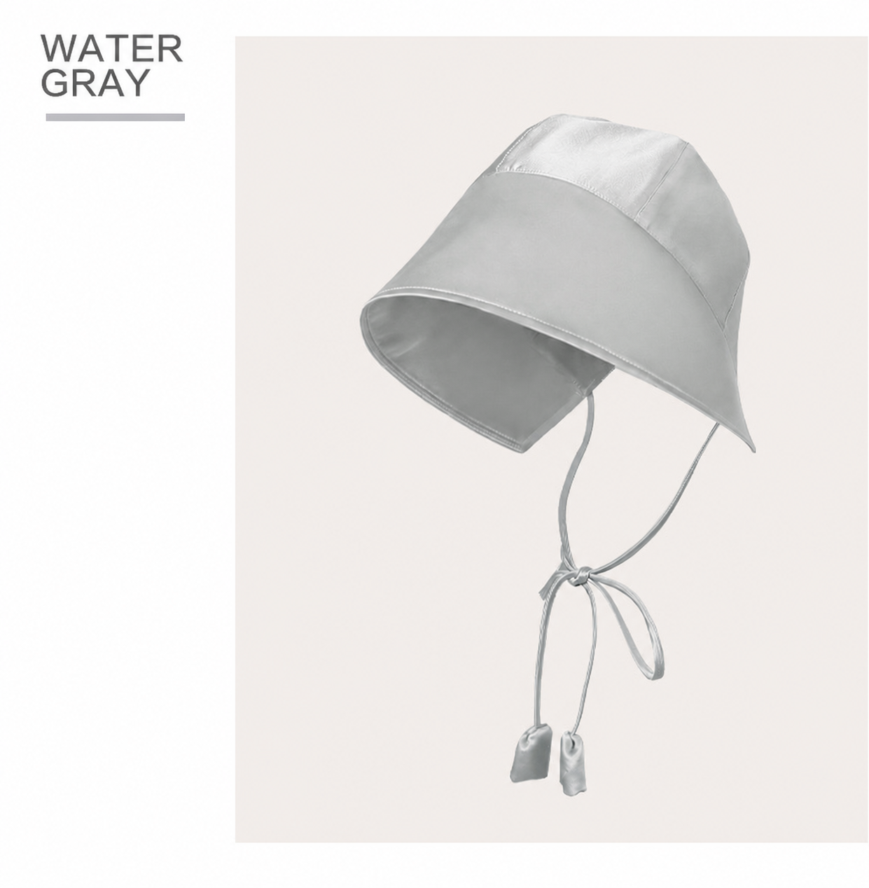 Water gray long-tie silk wide-brim hat
