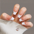 Y054 Classic White French Tips press-on nails