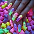 Pastel Drip press-on nail design, style Y426