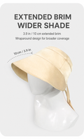 Champagne silk wide-brim hat with 3.9 inch extended brim
