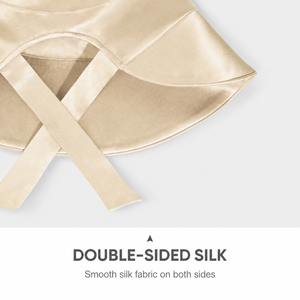 Close view of double-sided silk construction