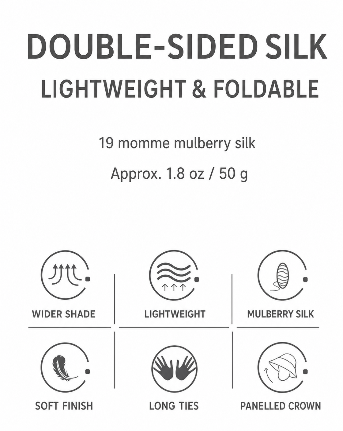 Features of the double-sided silk long-tie wide-brim hat