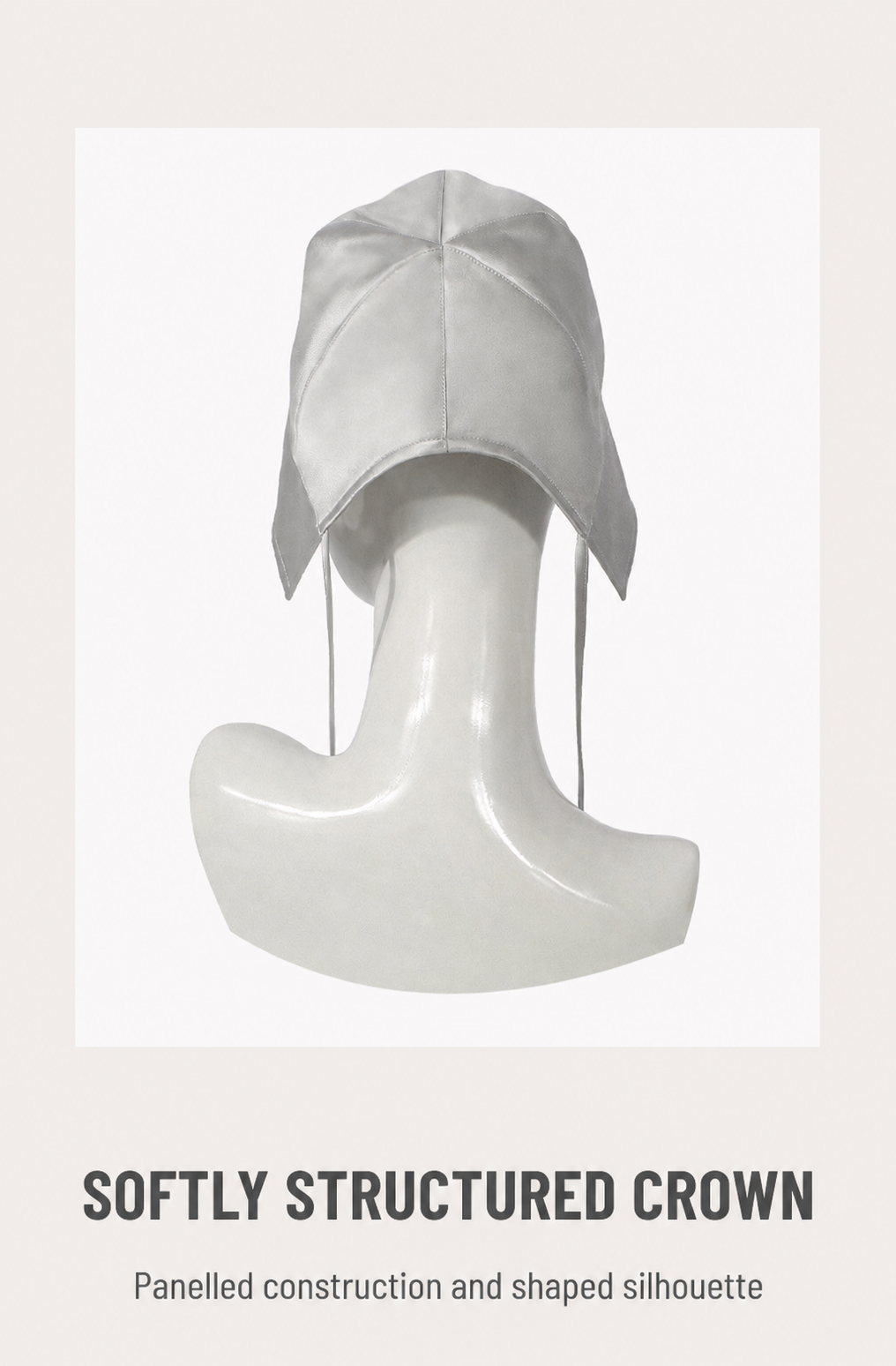 Water gray silk long-tie wide-brim hat rear construction