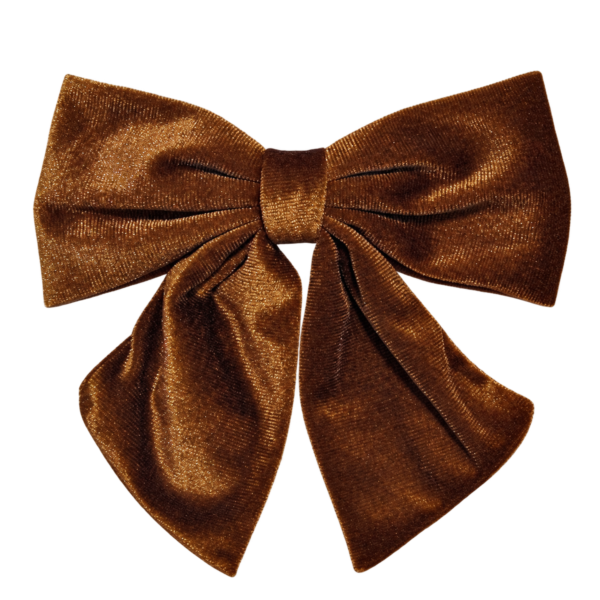 Dark Brown velvet bow hair barrette with draped tails