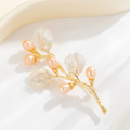Mother of Pearl Branch Brooch Pin – Pearl Flower Branch Pin in 5 Colors