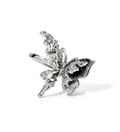 Ink-Wash Butterfly Ring – Sculptural Silver Adjustable Statement Ring